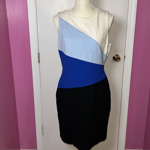 White House Black Market Dresses & Skirts - White House Black Market Asymmetrical Color-block Sheath Dress